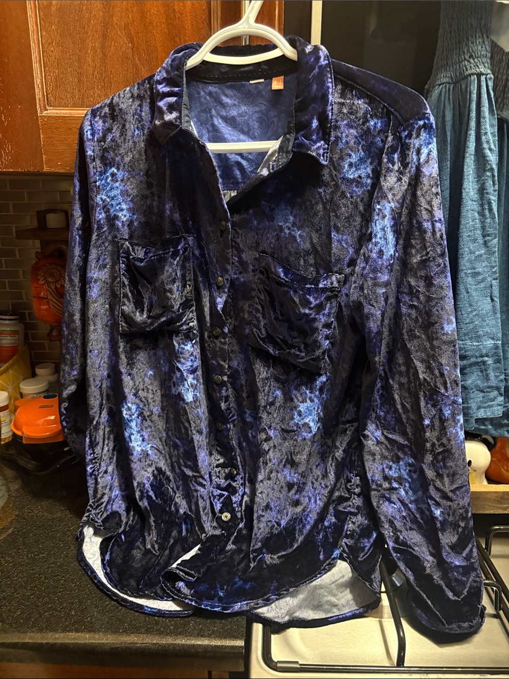 Velvety button down shirt